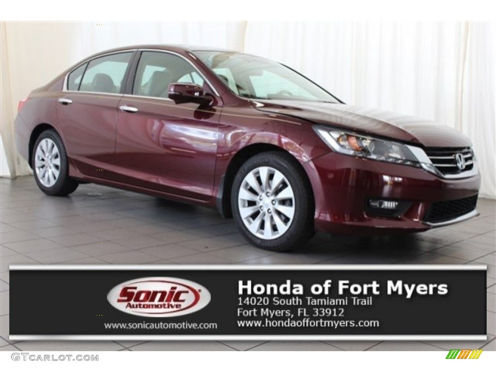 2014 Accord EX-L V6 Sedan - Basque Red Pearl II / Ivory photo #1