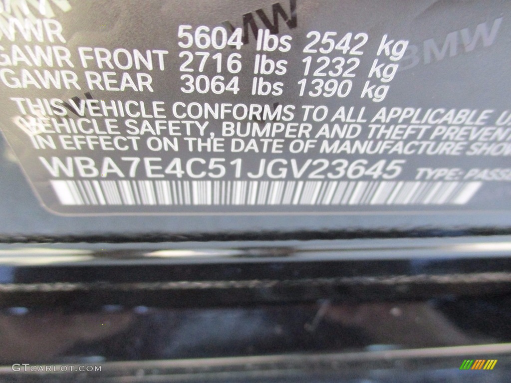 2018 7 Series 740i xDrive Sedan - Black Sapphire Metallic / Black photo #19