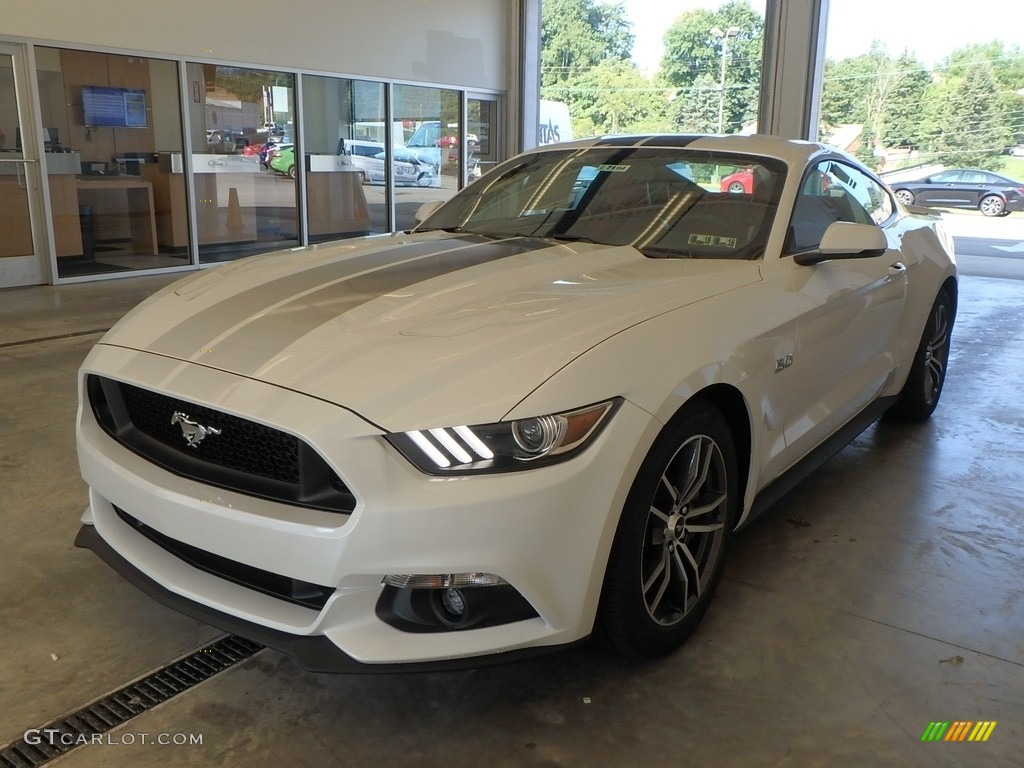 2017 Mustang GT Premium Coupe - White Platinum / Red Line photo #4