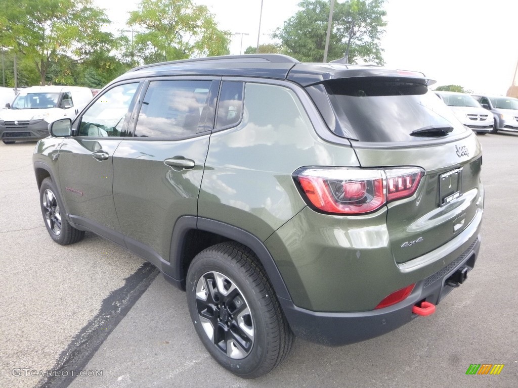 2018 Compass Trailhawk 4x4 - Olive Green Pearl / Black/Ruby Red photo #3
