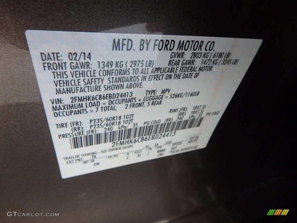 2014 Flex SEL AWD - Mineral Gray / Charcoal Black photo #23