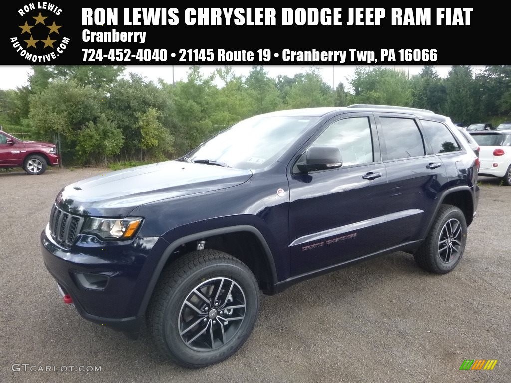 2018 Grand Cherokee Trailhawk 4x4 - True Blue Pearl / Black/Ruby Red photo #1