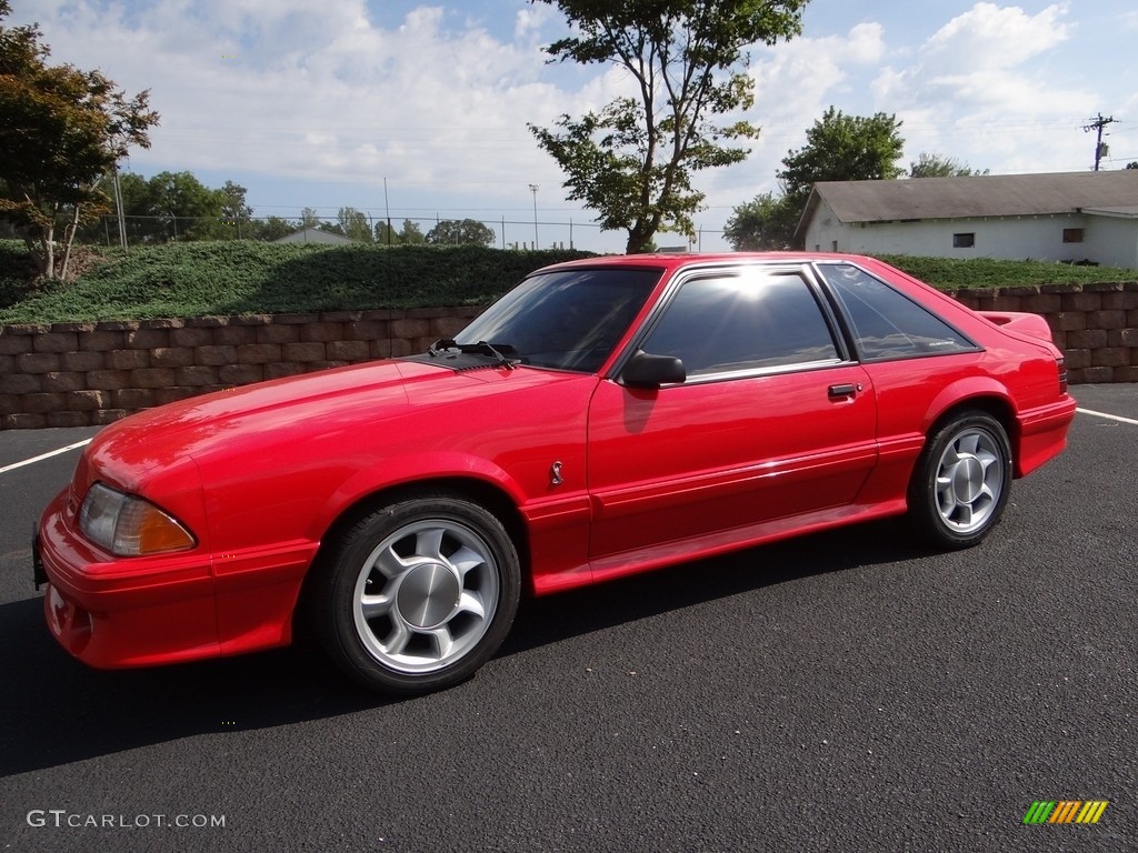 Bright Red 1993 Ford Mustang SVT Cobra Fastback Exterior Photo #122418258