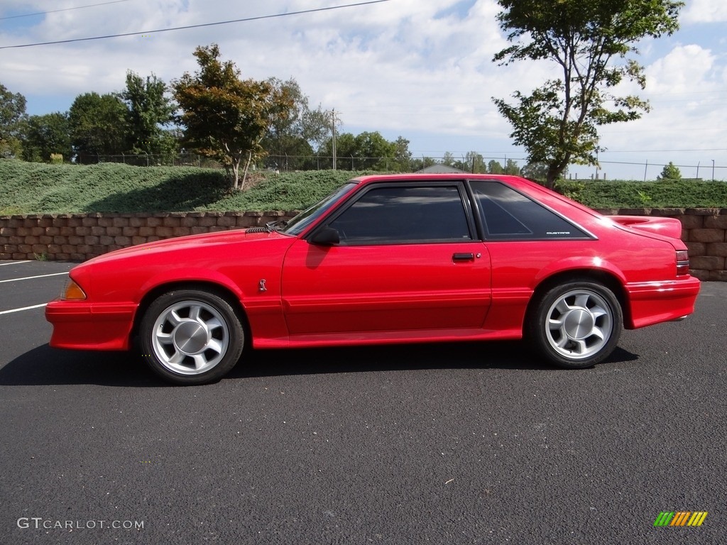 Bright Red 1993 Ford Mustang SVT Cobra Fastback Exterior Photo #122418294