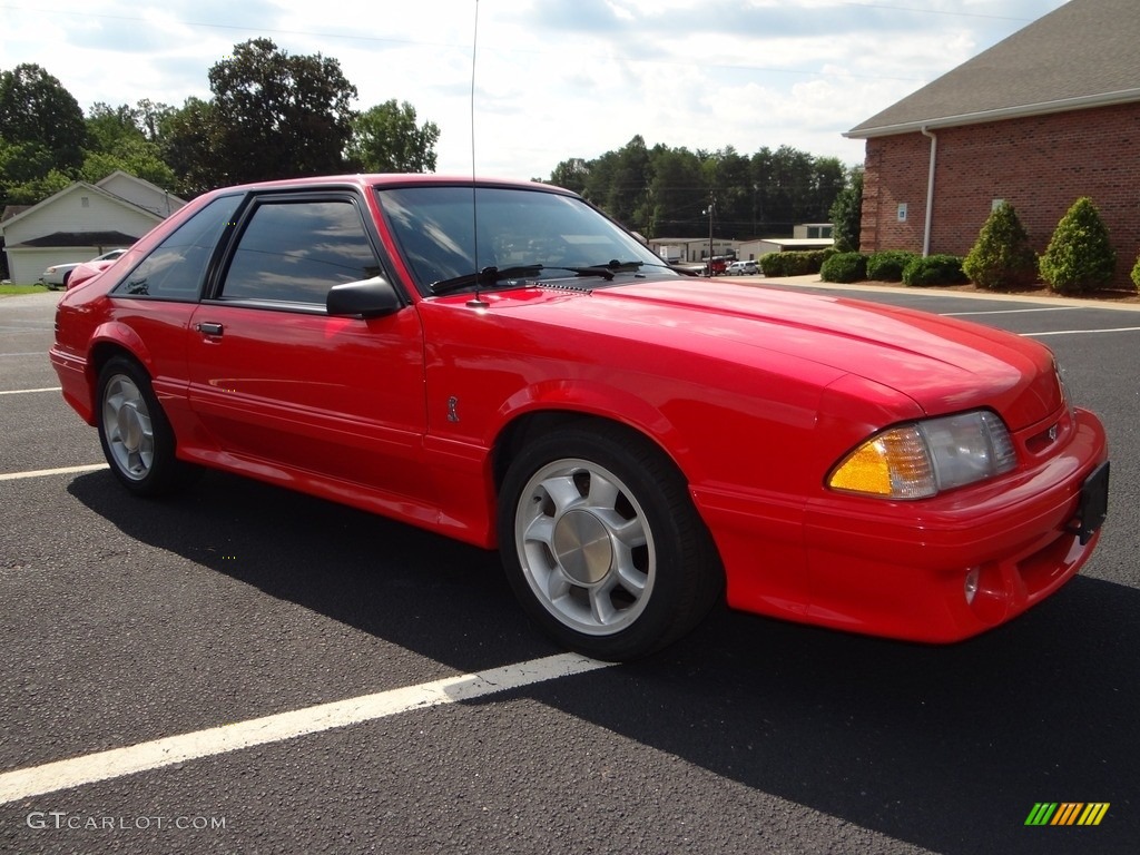Bright Red 1993 Ford Mustang SVT Cobra Fastback Exterior Photo #122418462