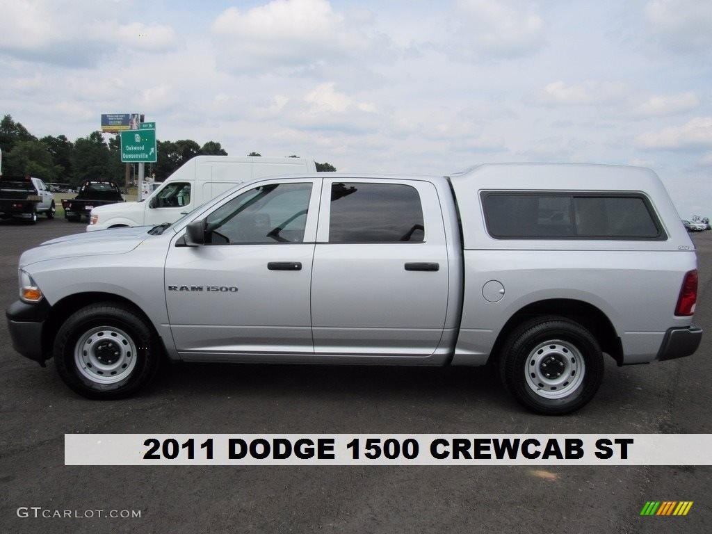 2011 Ram 1500 ST Crew Cab - Bright Silver Metallic / Dark Slate Gray/Medium Graystone photo #2