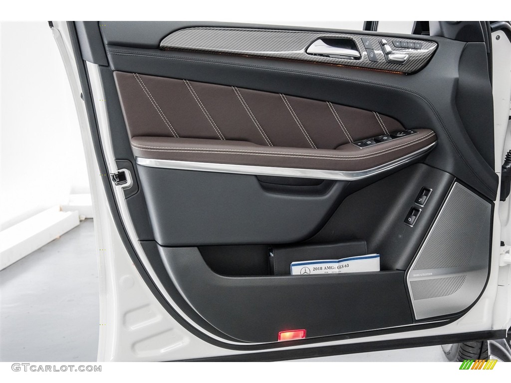 2018 Mercedes-Benz GLS 63 AMG 4Matic Espresso Brown/Black Door Panel Photo #122430605
