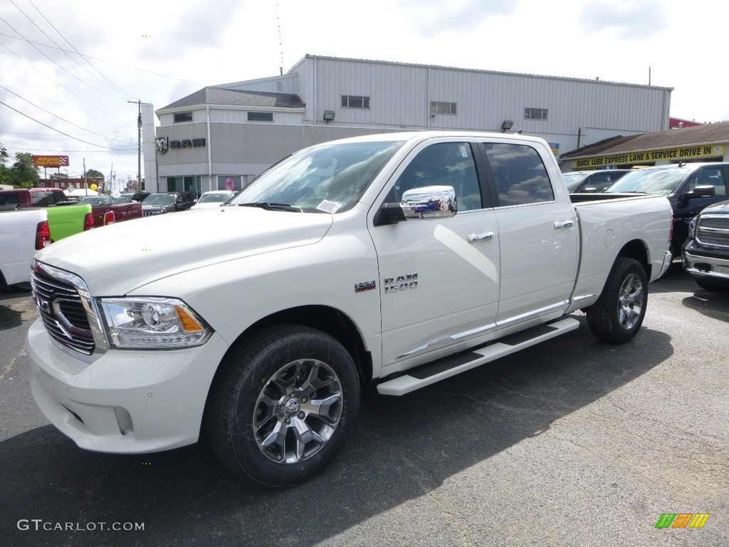 2017 1500 Laramie Longhorn Crew Cab 4x4 - Pearl White / Black photo #1