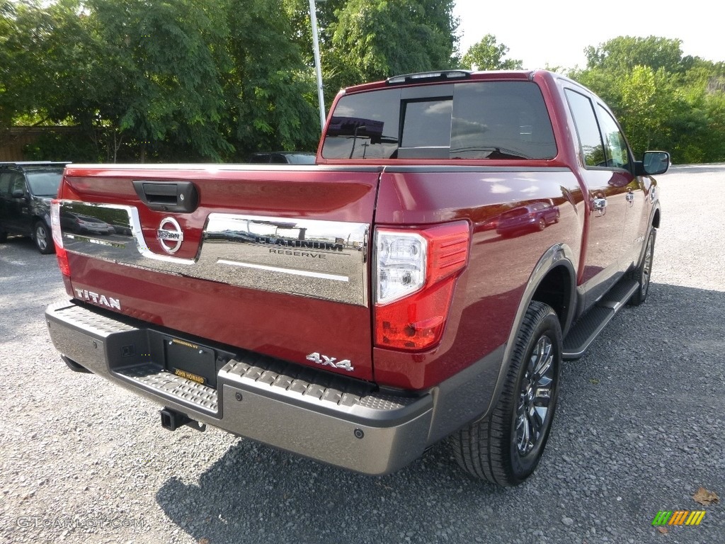 2017 Titan Platinum Reserve Crew Cab 4x4 - Cayenne Red / Platinum Reserve Black/Brown photo #7