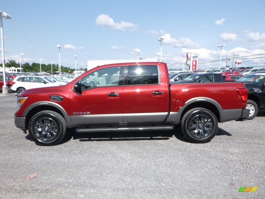 Cayenne Red 2017 Nissan Titan Platinum Reserve Crew Cab 4x4 Exterior Photo #122435351