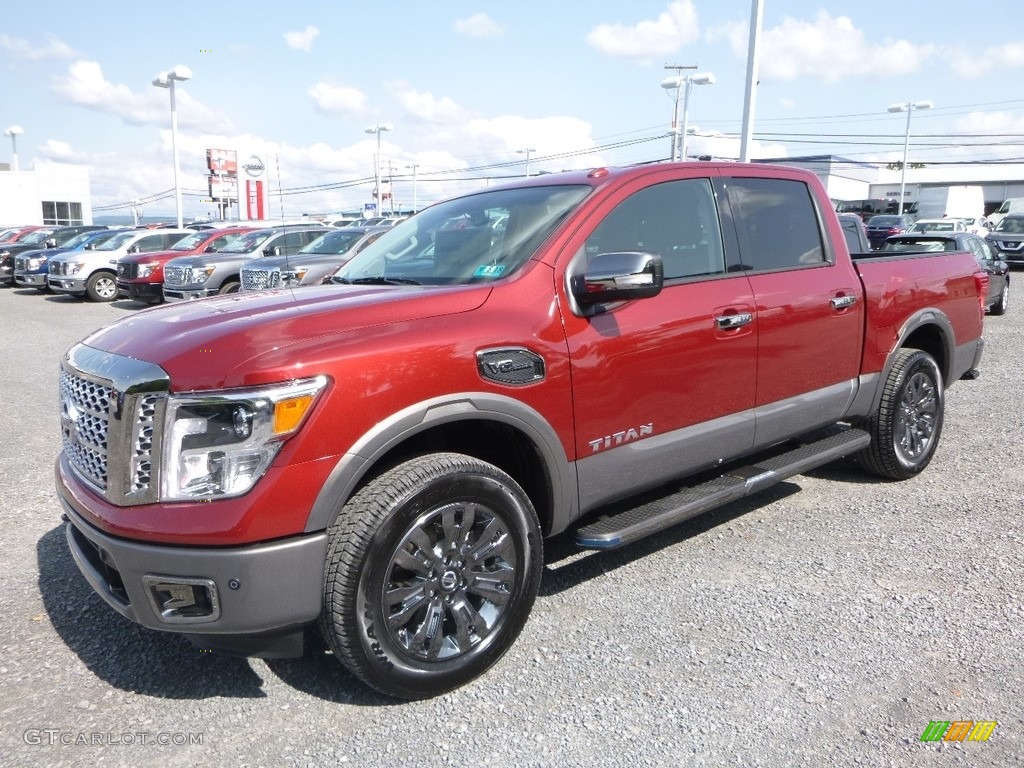 Cayenne Red 2017 Nissan Titan Platinum Reserve Crew Cab 4x4 Exterior Photo #122435390