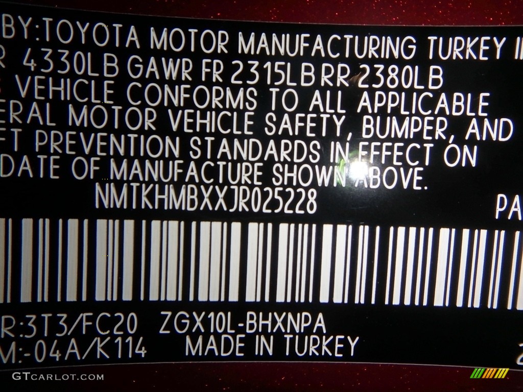 2018 C-HR XLE - Ruby Flare Pearl / Black photo #10