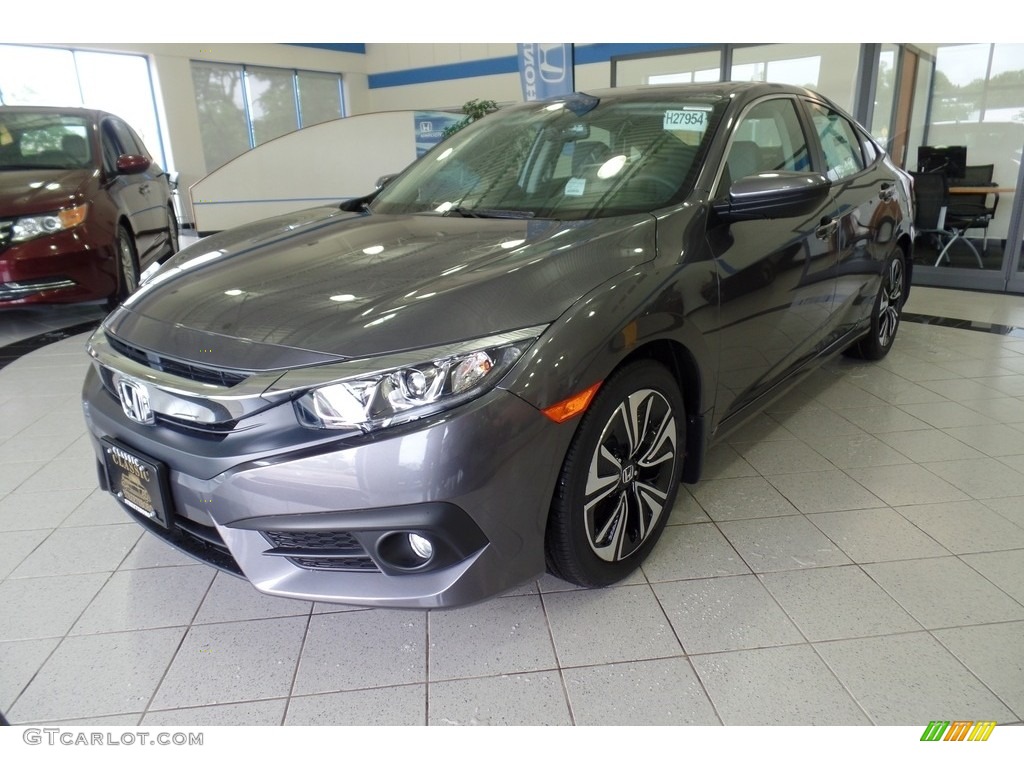 2017 Civic EX-L Sedan - Modern Steel Metallic / Gray photo #1