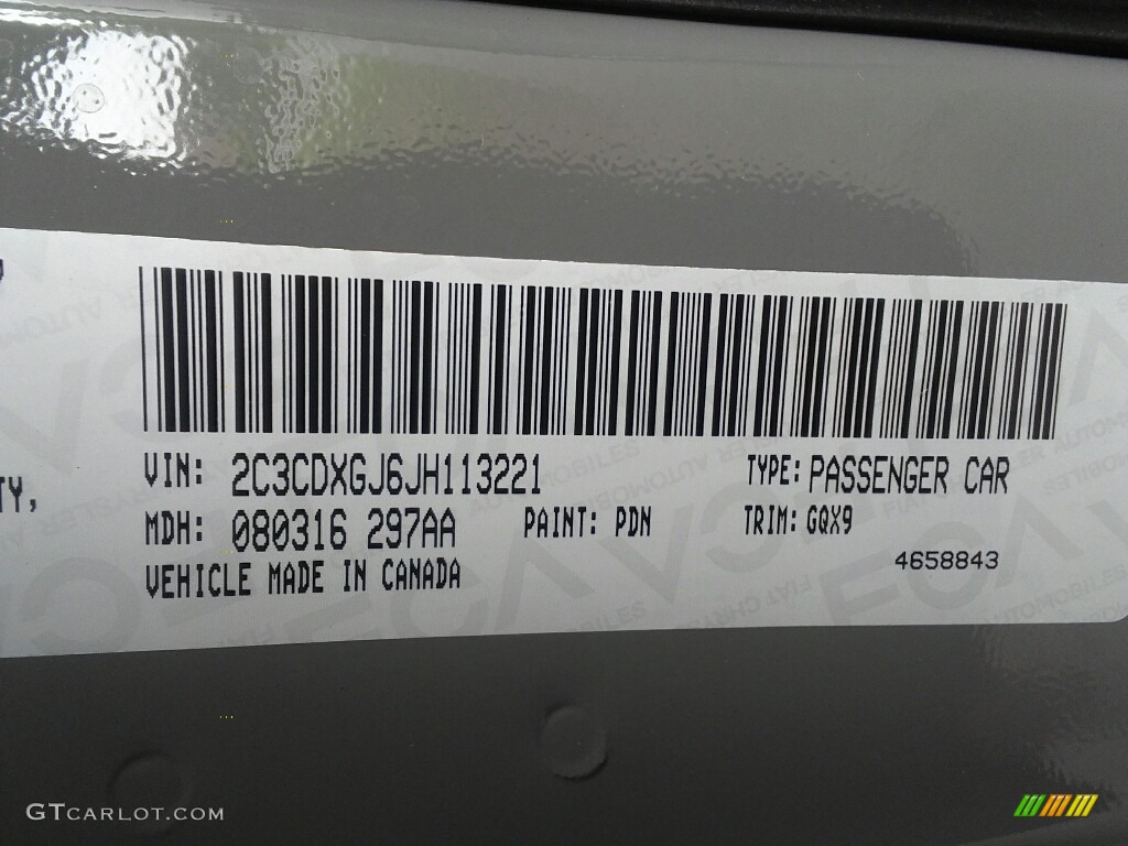 2018 Charger Color Code PDN for Destroyer Gray Photo #122446202