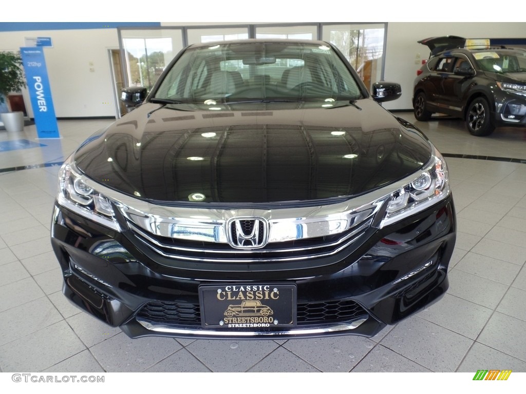 2017 Accord EX-L V6 Sedan - Crystal Black Pearl / Ivory photo #3