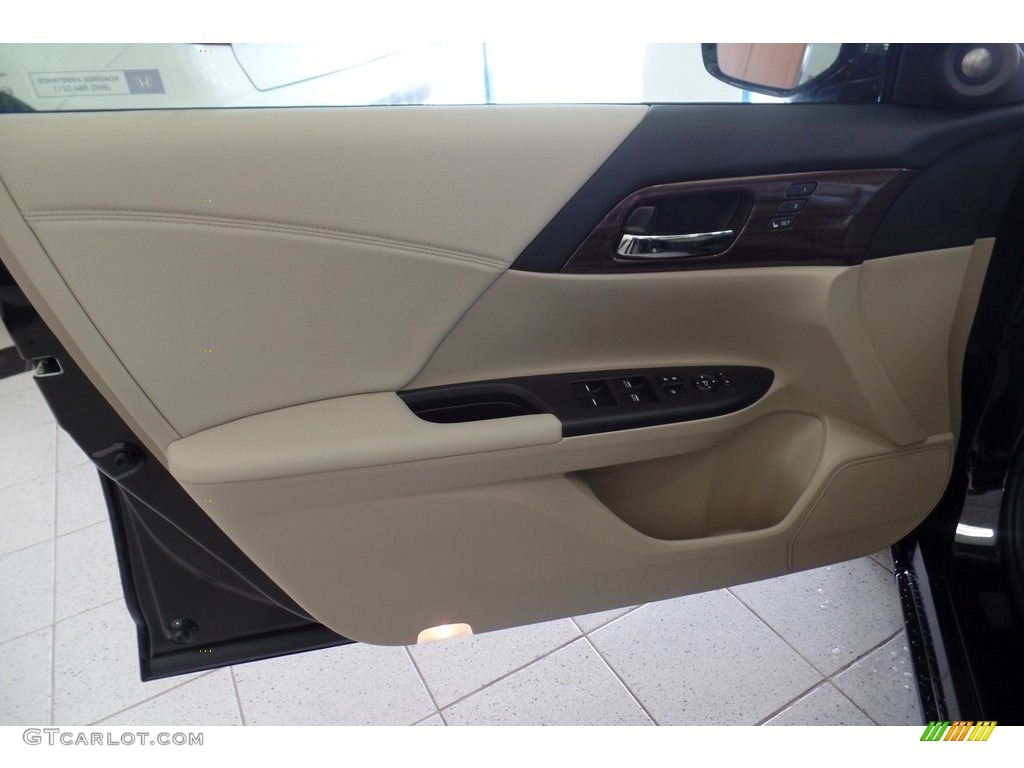 2017 Accord EX-L V6 Sedan - Crystal Black Pearl / Ivory photo #6