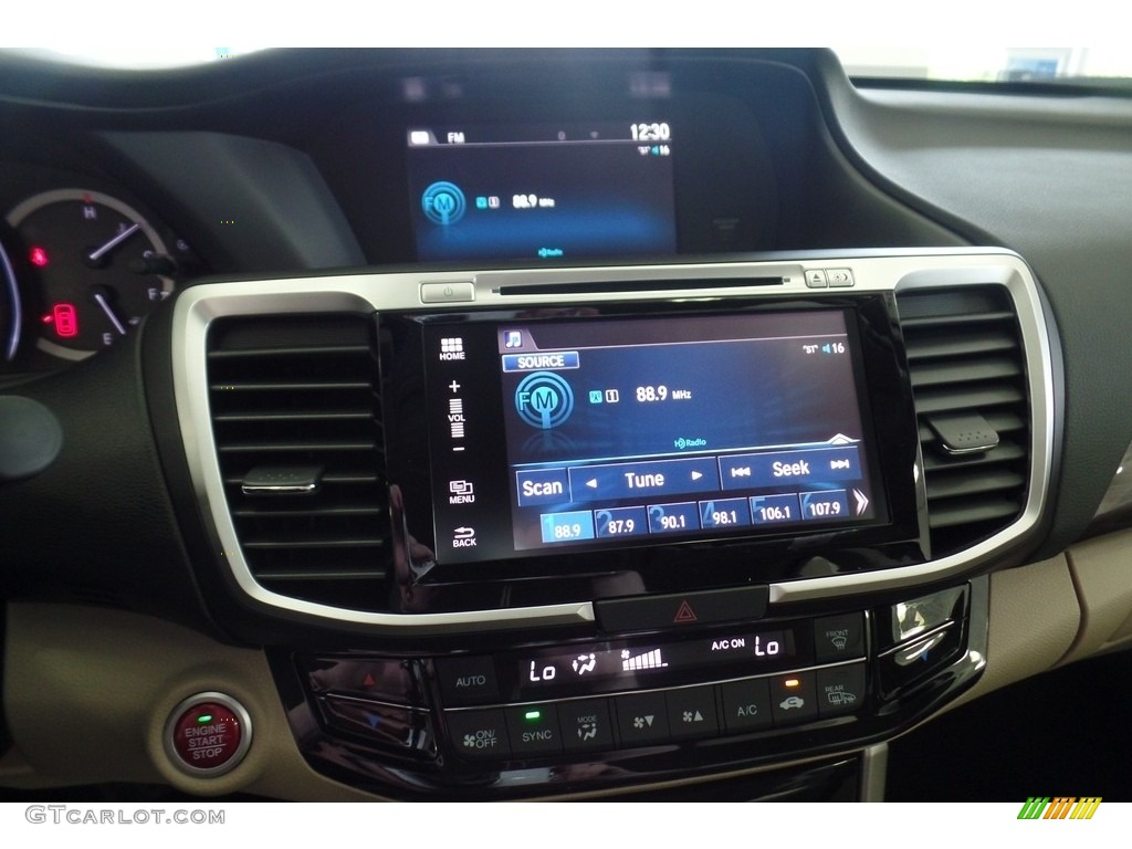 2017 Accord EX-L V6 Sedan - Crystal Black Pearl / Ivory photo #12