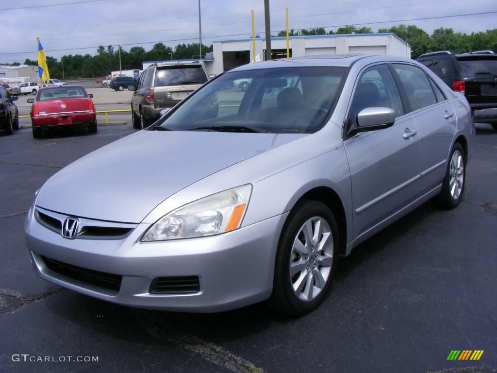 2007 Accord EX-L V6 Sedan - Alabaster Silver Metallic / Black photo #1