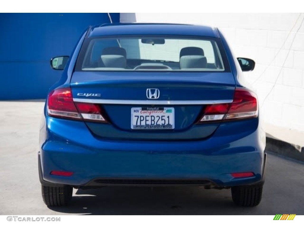 2015 Civic LX Sedan - Dyno Blue Pearl / Gray photo #9