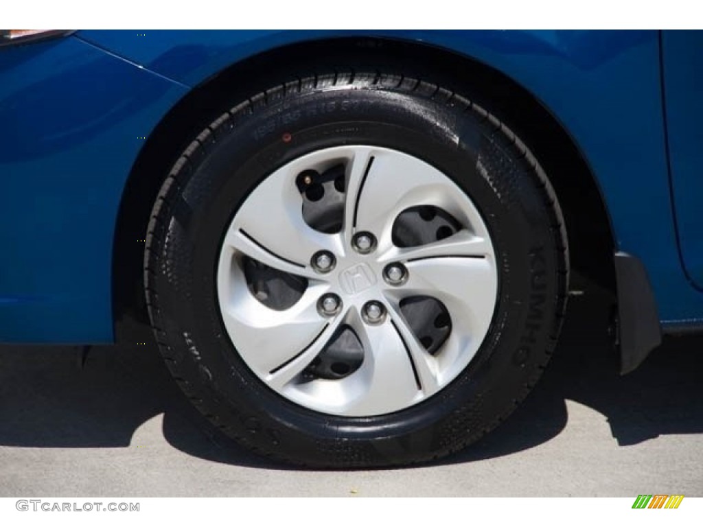 2015 Civic LX Sedan - Dyno Blue Pearl / Gray photo #25