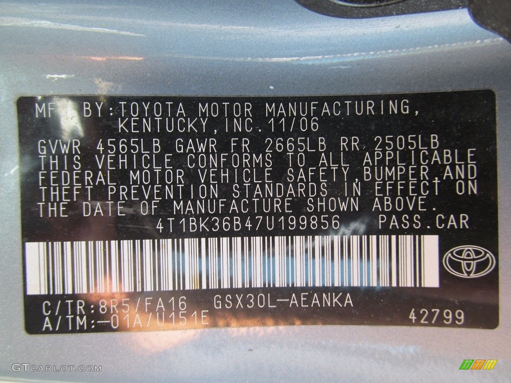 2007 Avalon XL - Blue Mirage Metallic / Graphite photo #50