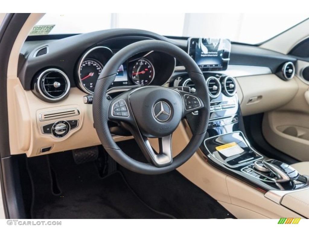 2018 Mercedes-Benz C 300 Sedan Silk Beige/Black Dashboard Photo #122492318