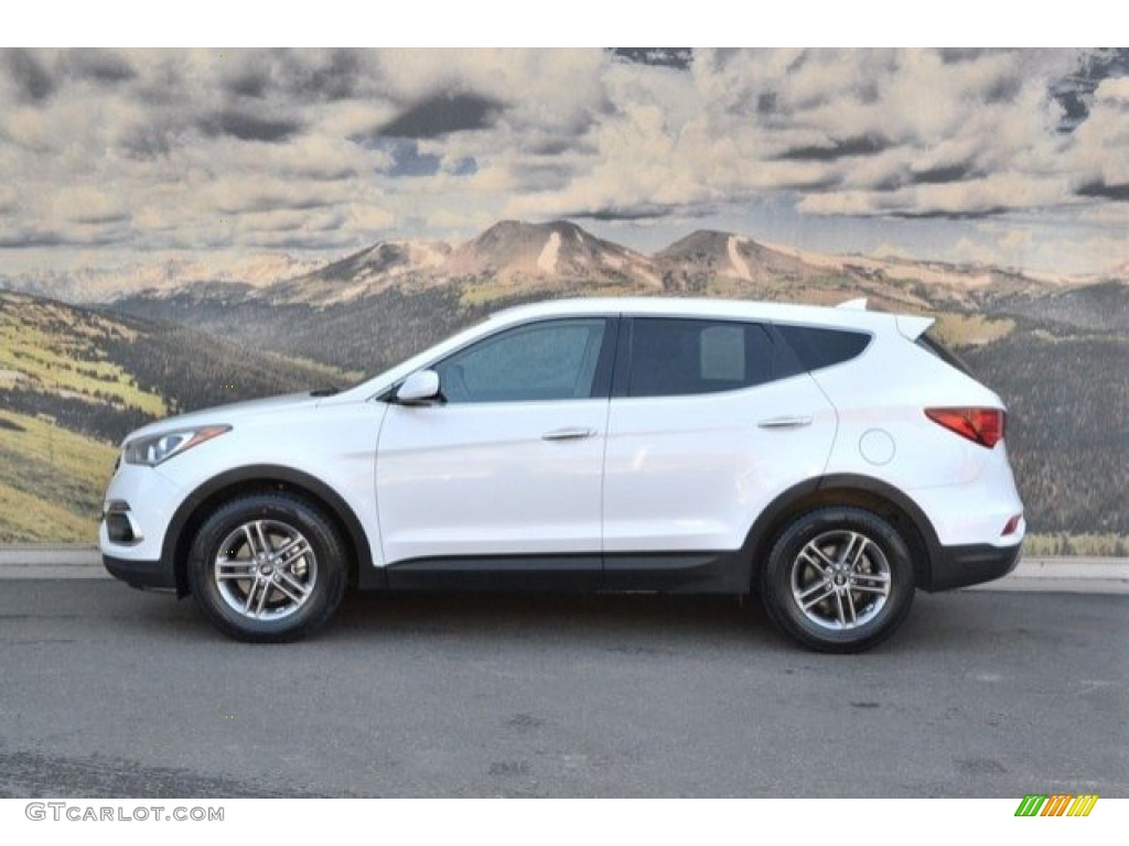 2017 Santa Fe Sport AWD - Pearl White / Black photo #6