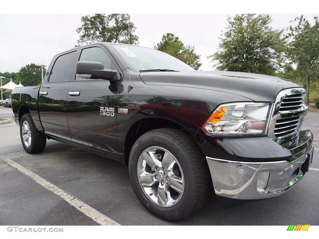 2017 1500 Big Horn Crew Cab - Brilliant Black Crystal Pearl / Black/Diesel Gray photo #4