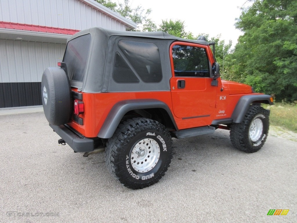 2005 Wrangler X 4x4 - Impact Orange / Dark Slate Gray photo #8