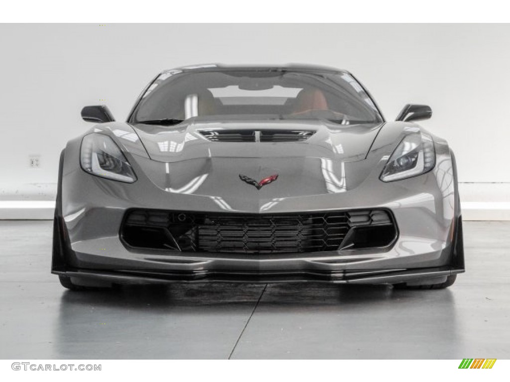 2015 Corvette Z06 Coupe - Shark Gray Metallic / Adrenaline Red photo #2