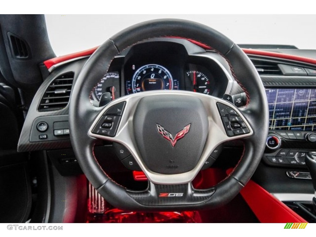 2015 Chevrolet Corvette Z06 Coupe Adrenaline Red Steering Wheel Photo #122504783