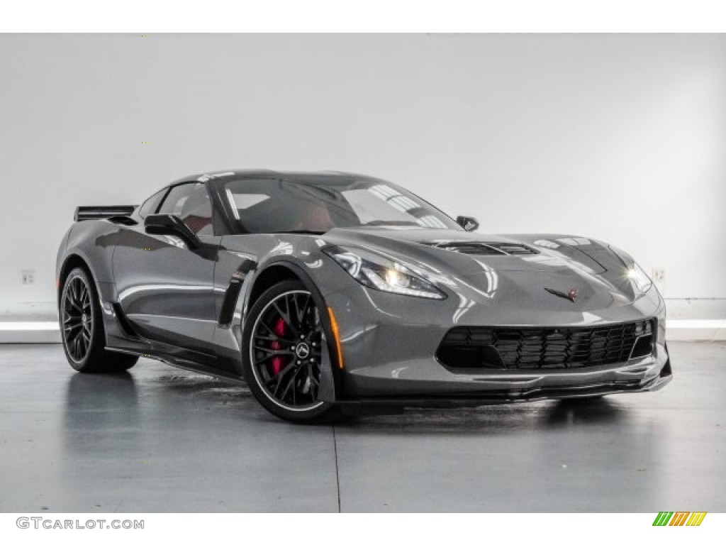2015 Corvette Z06 Coupe - Shark Gray Metallic / Adrenaline Red photo #33