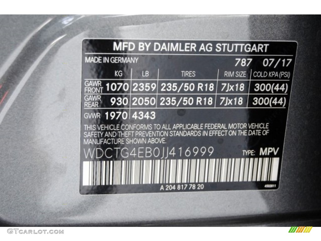 2018 GLA 250 - Mountain Grey Metallic / Crystal Grey photo #10
