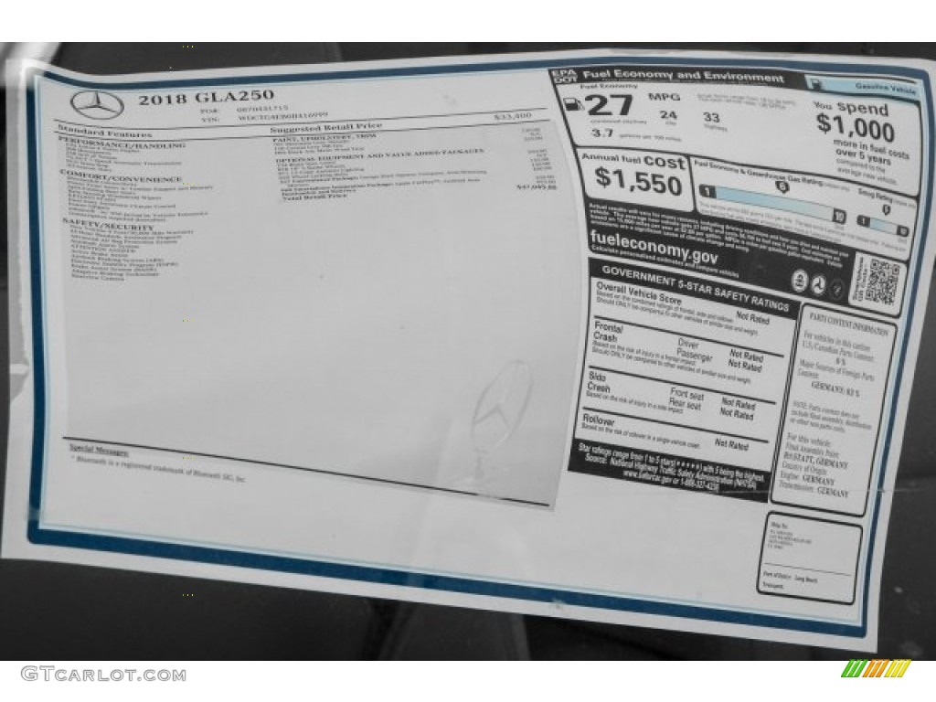 2018 GLA 250 - Mountain Grey Metallic / Crystal Grey photo #11