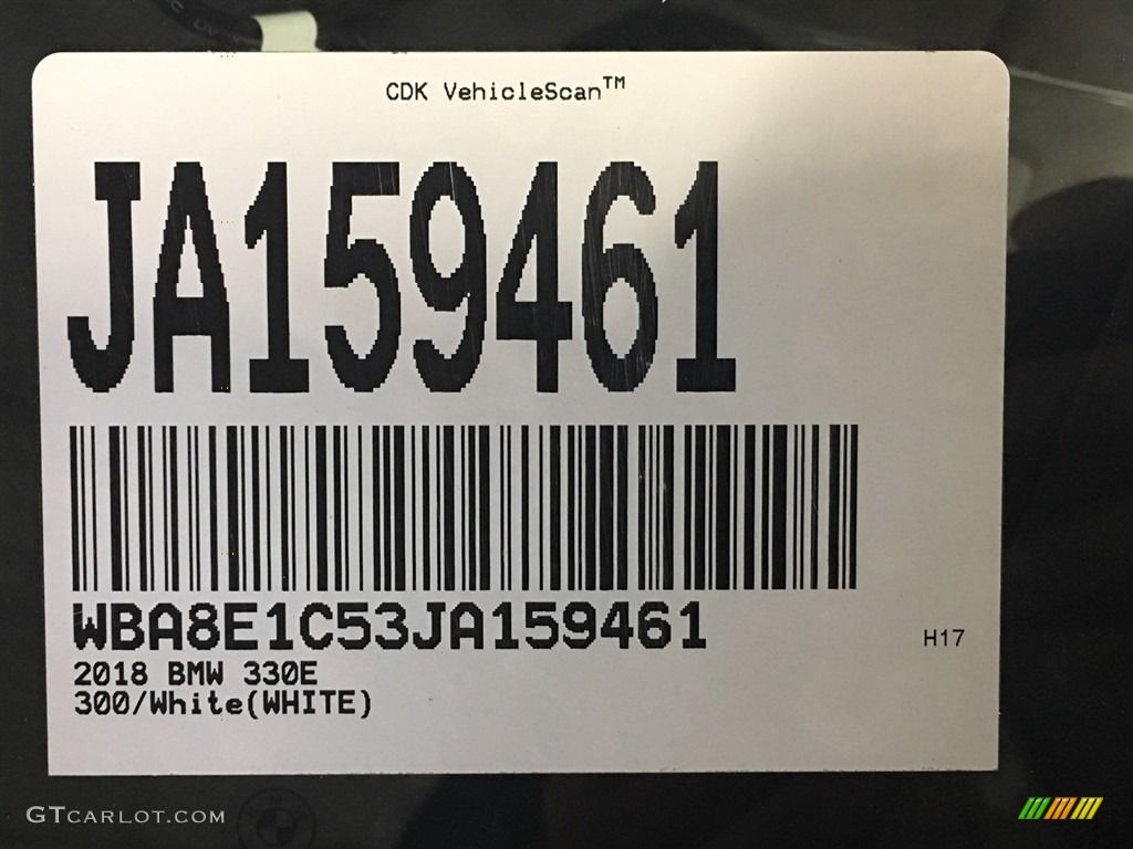 2018 3 Series 330e iPerformance Sedan - Alpine White / Black photo #11