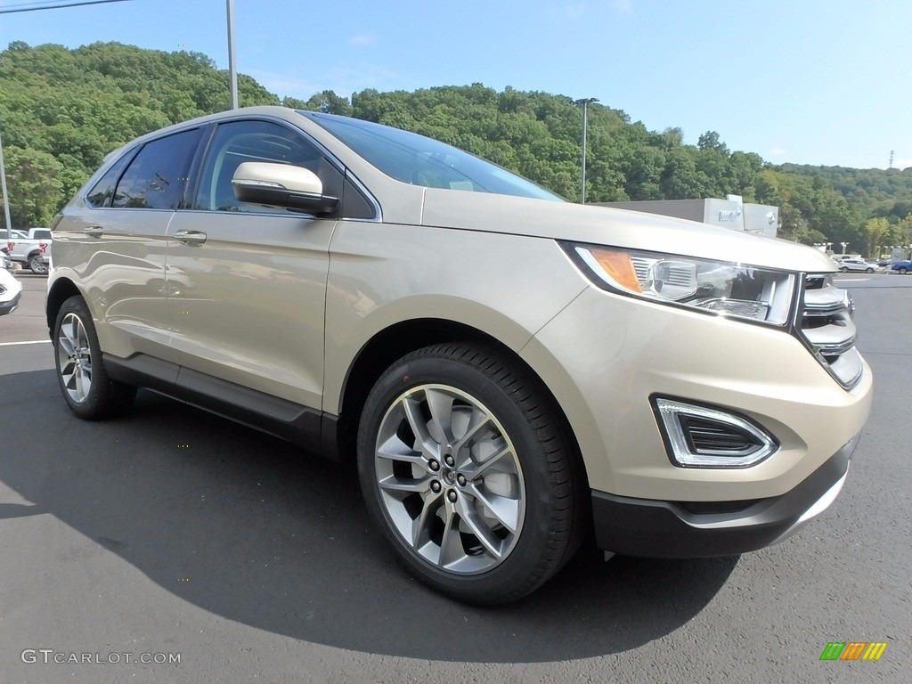 2017 Edge Titanium AWD - White Gold Metallic / Ebony photo #2