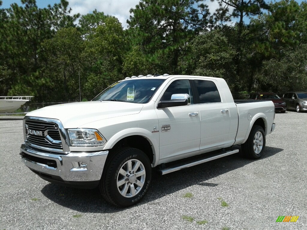 2017 2500 Laramie Longhorn Mega Cab 4x4 - Pearl White / Black/Cattle Tan photo #1