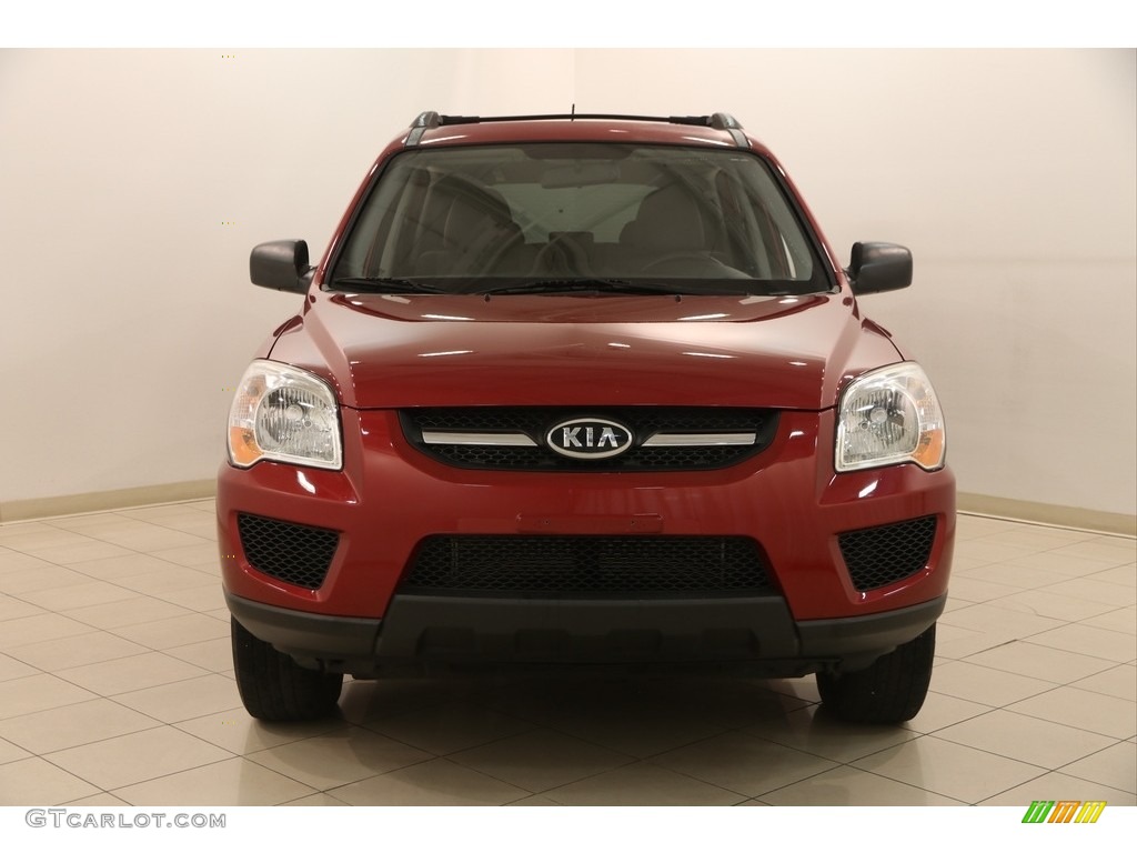 2009 Sportage LX - Volcanic Red / Black photo #2