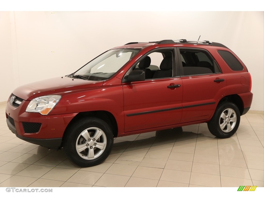 2009 Sportage LX - Volcanic Red / Black photo #3