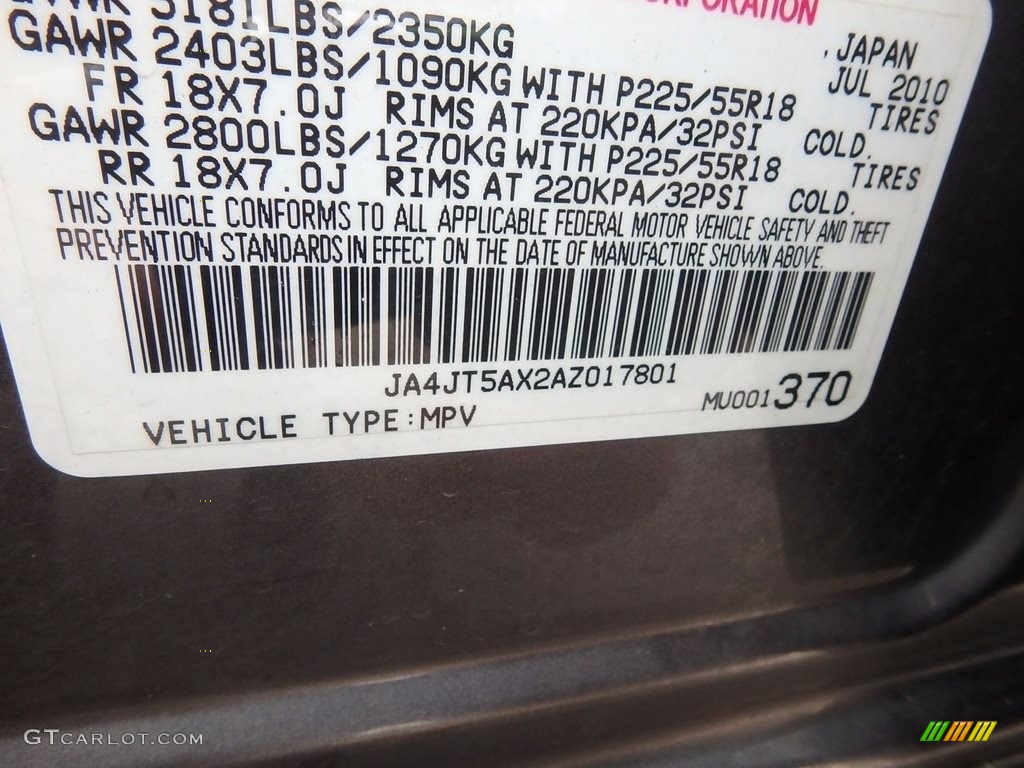 2010 Outlander GT 4WD - Graphite Gray Pearl / Black photo #13