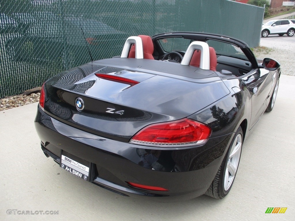 2012 Z4 sDrive28i - Black Sapphire Metallic / Coral Red photo #3