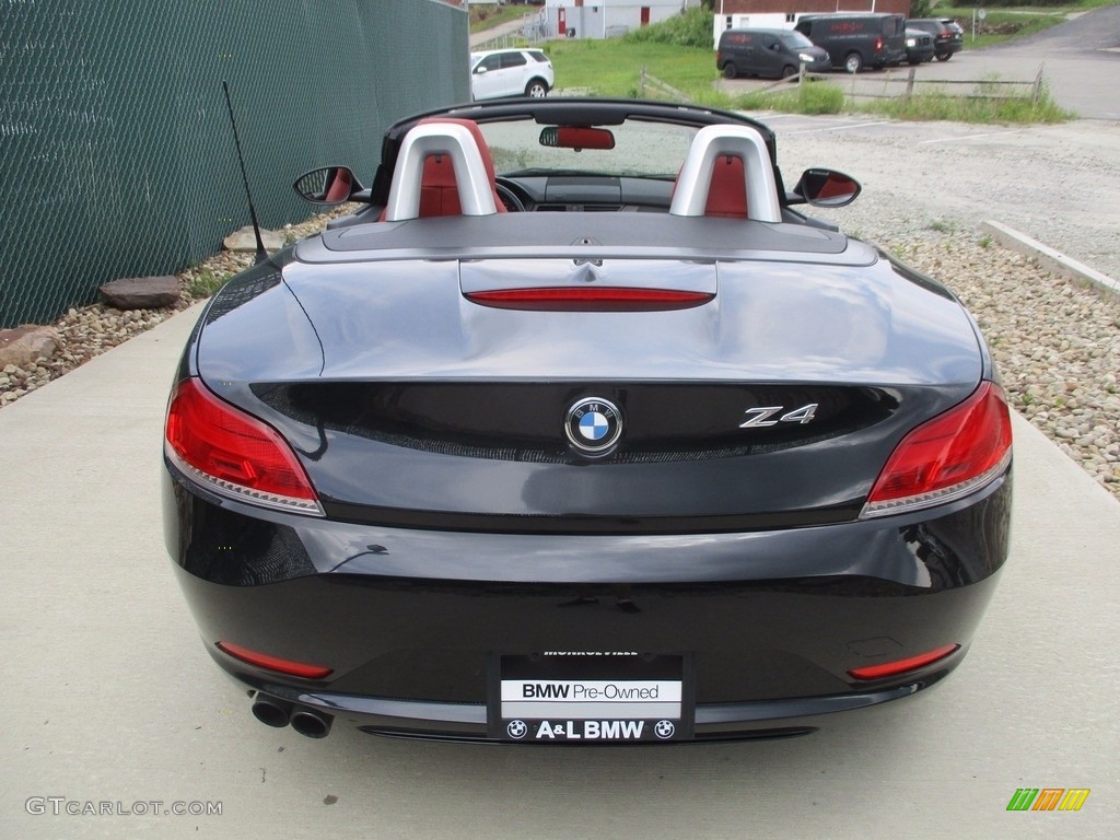 2012 Z4 sDrive28i - Black Sapphire Metallic / Coral Red photo #4