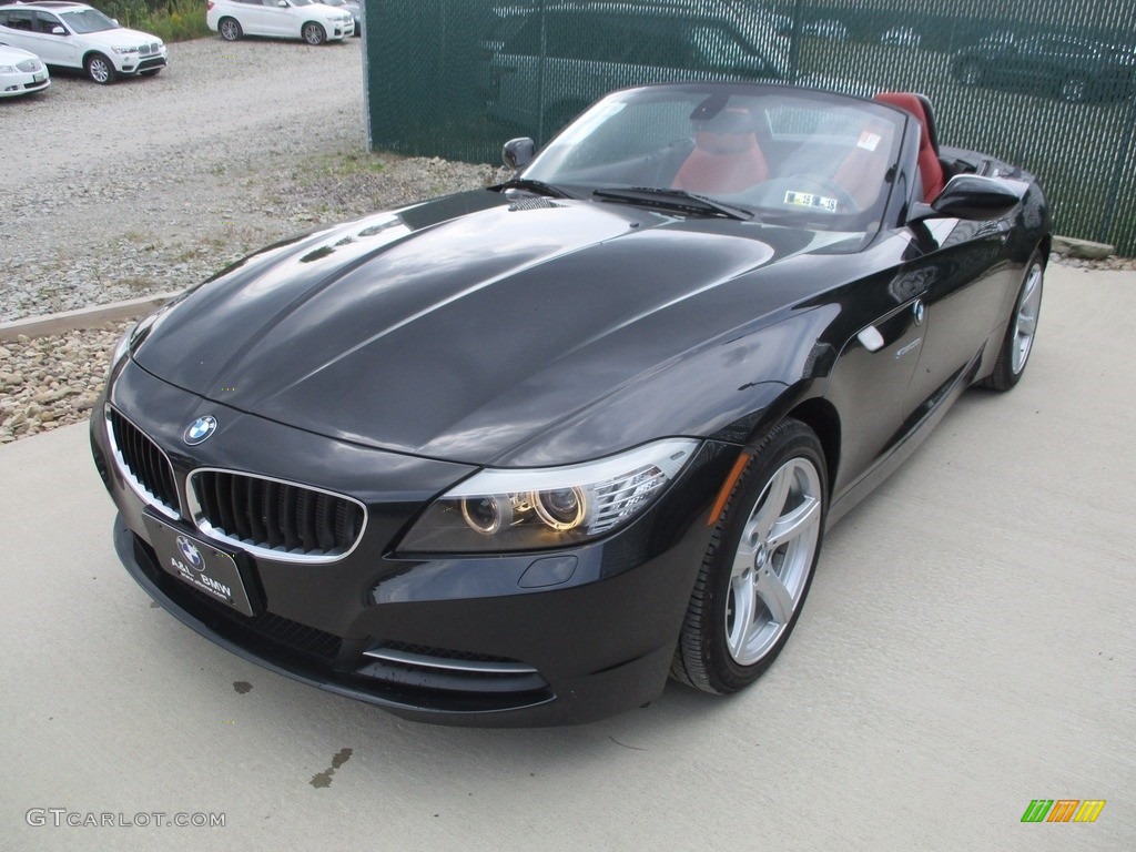 2012 Z4 sDrive28i - Black Sapphire Metallic / Coral Red photo #8