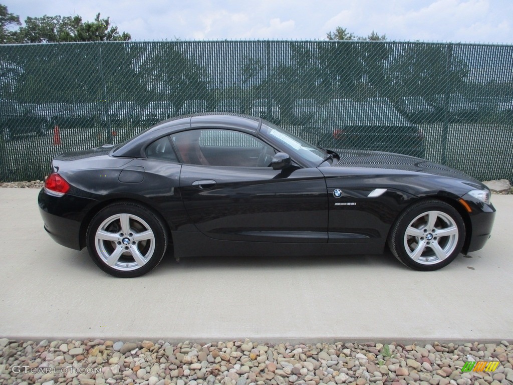 2012 Z4 sDrive28i - Black Sapphire Metallic / Coral Red photo #10
