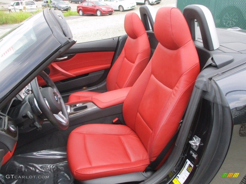 2012 Z4 sDrive28i - Black Sapphire Metallic / Coral Red photo #13