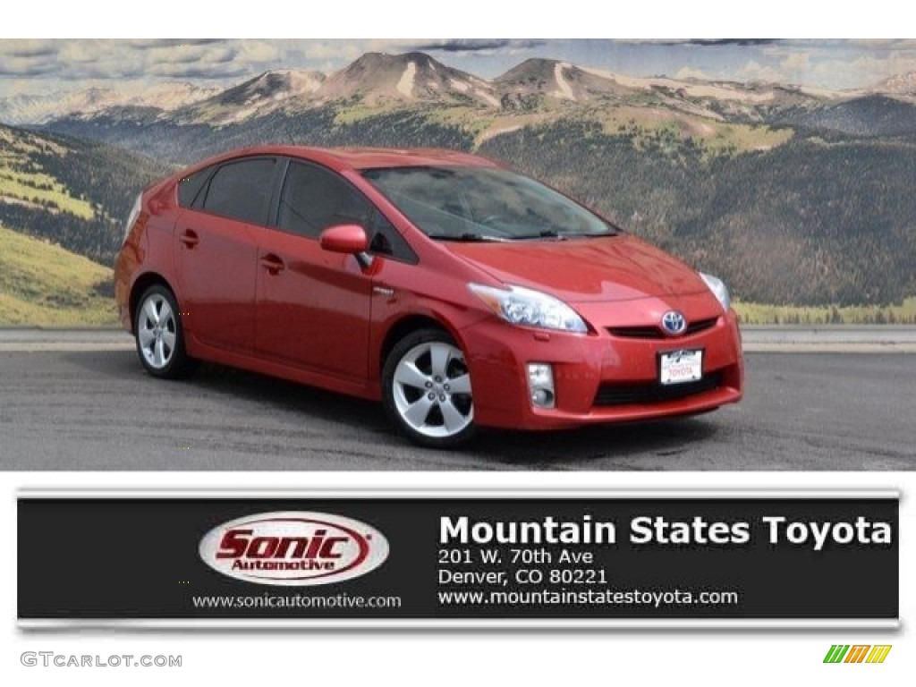 2010 Prius Hybrid V - Barcelona Red Metallic / Bisque photo #1