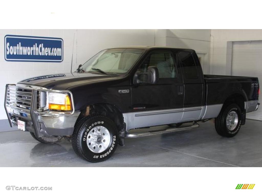 2000 F250 Super Duty XLT Extended Cab 4x4 - Deep Wedgewood Blue Metallic / Medium Parchment photo #1