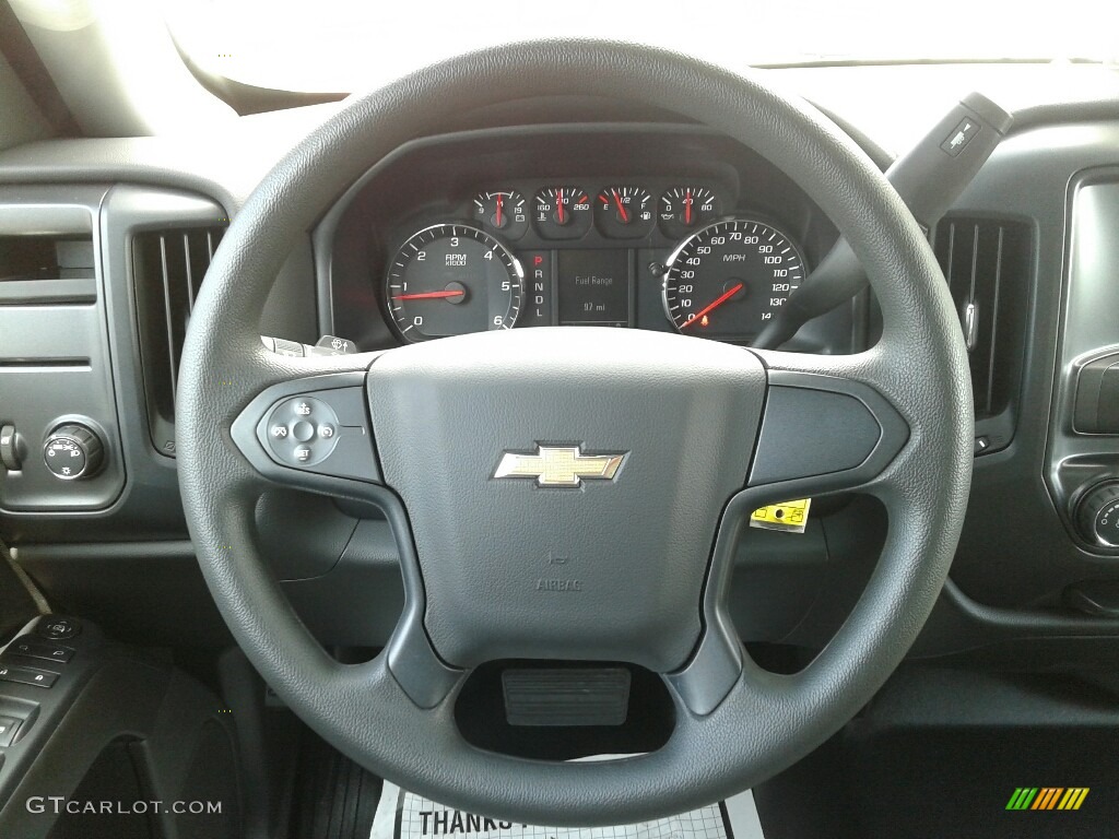 2017 Chevrolet Silverado 1500 WT Crew Cab Dark Ash/Jet Black Steering Wheel Photo #122536942
