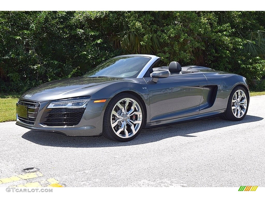 Daytona Gray Pearl 2014 Audi R8 Spyder V10 Exterior Photo #122540790