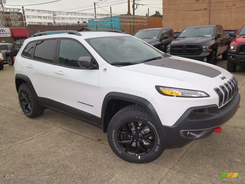 Bright White 2018 Jeep Cherokee Trailhawk 4x4 Exterior Photo #122544456